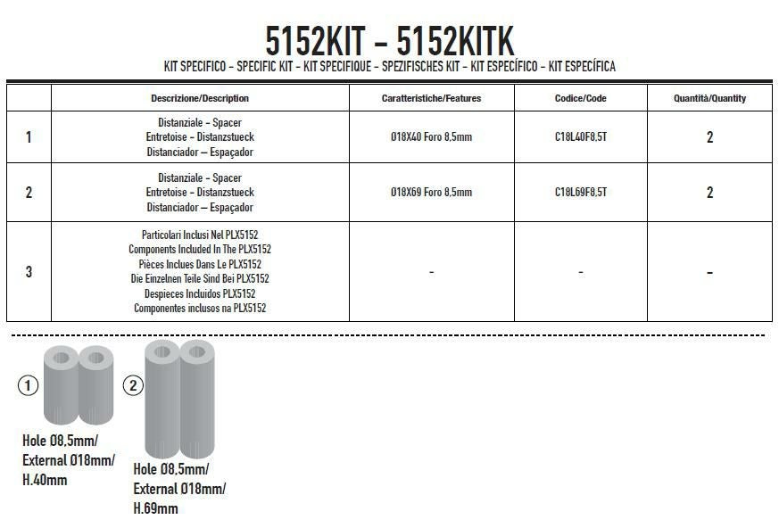 GIVI / ジビ 5152KIT サイドケースホルダー取付キット BMW R 1300 RS (25-26年モデル) | 5152KIT