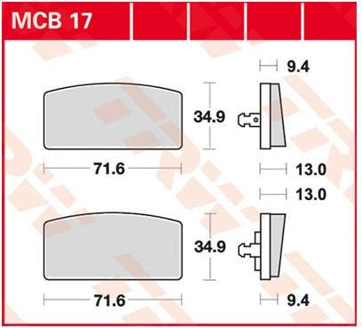 Hornig Brake pads front ATE brake system | 3411358