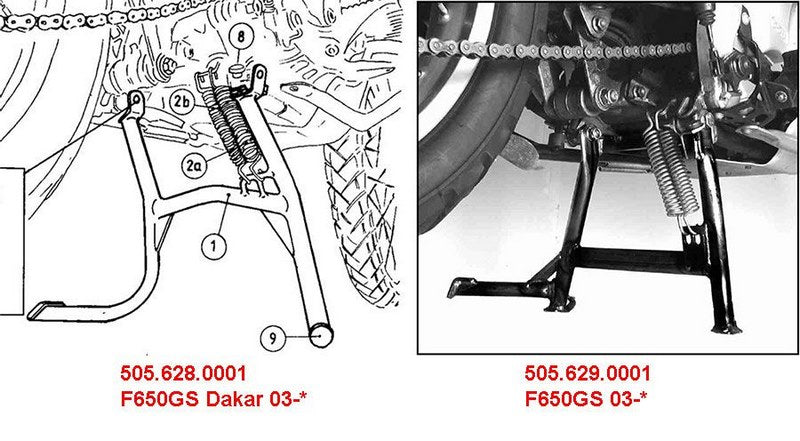 Hornig / ホーニグ ピン Main Stand for BMW F650GS & F650GS Dakar 2003-2007 | 505.628.0001