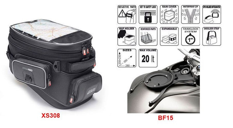 Hornig / ホーニグ ピン Tankbag XS308 for F650GS (08-) F700GS F800GS & F800GS Adventure | XS308