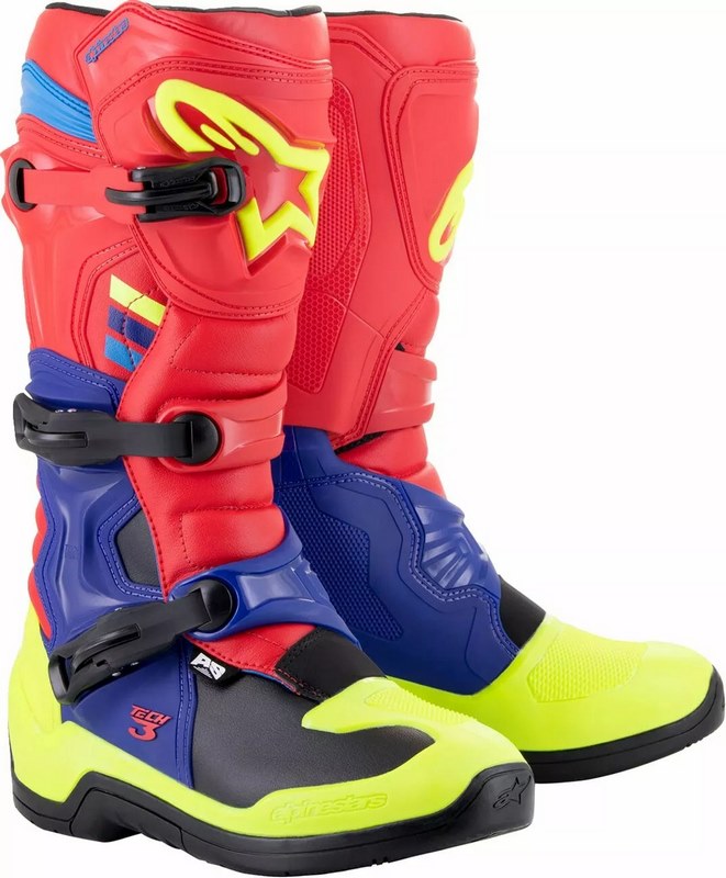 Alpinestars / アルパインスターズ Tech 3 ブーツ ブラック ブルー レッド フルオイエロー | 2013018-3375
