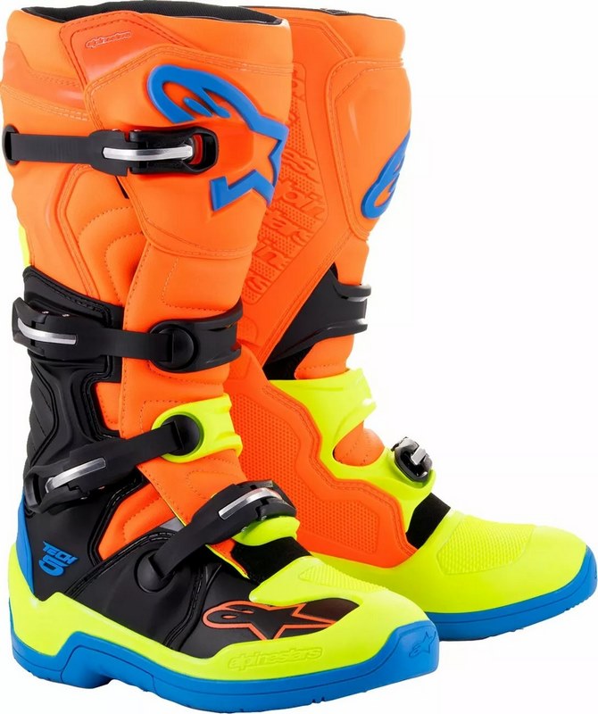 Alpinestars / アルパインスターズ Tech 5 ブーツ ブラック ブルー フルオイエロー Fluorescent オレンジ | 2015015-4755