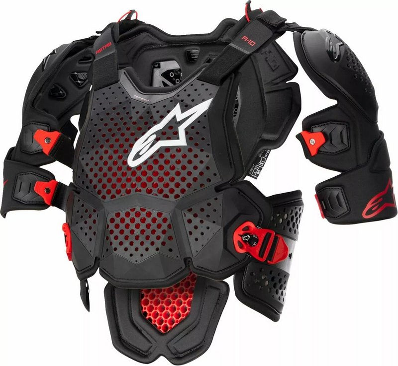 Alpinestars / アルパインスターズ A-10 v2 フルチェストガード ブラック レッド | 6700523-1431