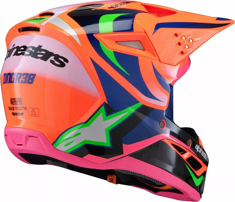 Alpinestars / アルパインスターズ ユース用 S-M3 Deegan ヘルメット オレンジ ピンク パープル | 8301525-433