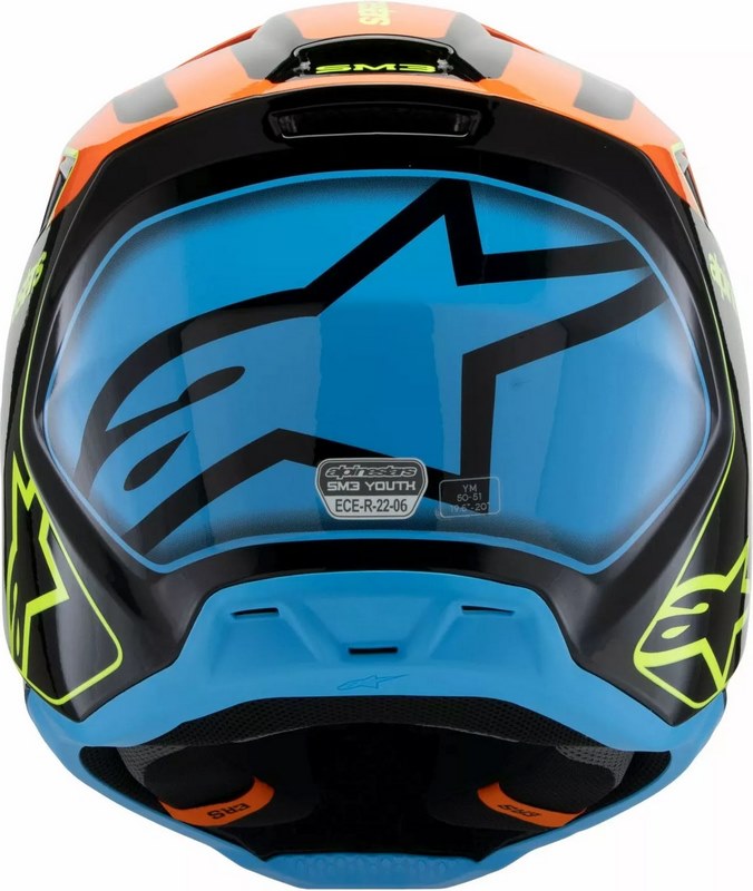 Alpinestars / アルパインスターズ ユース用 S-M3 Fray ヘルメット ブラック ブルー オレンジ イエロー | 8301725-1455