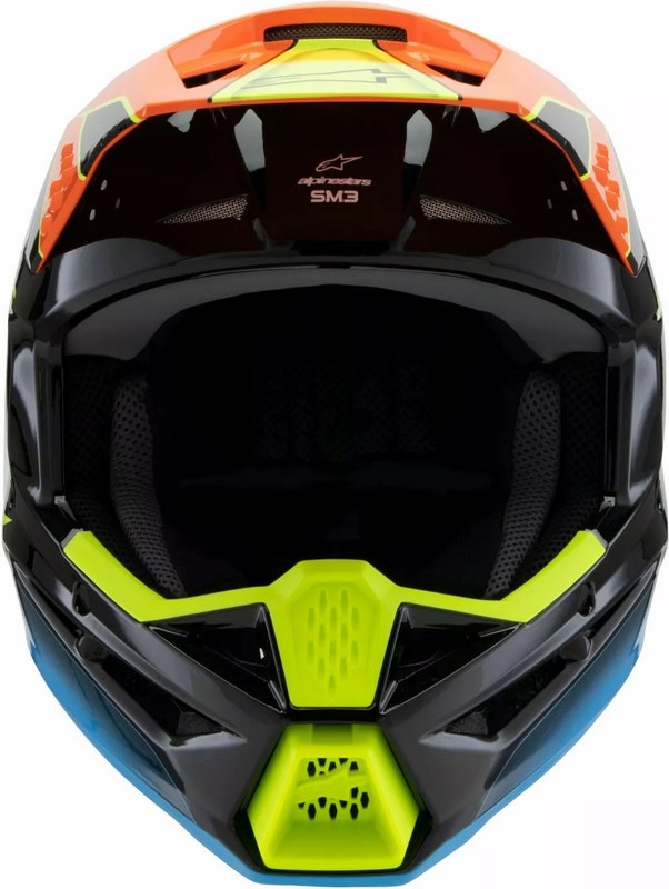Alpinestars / アルパインスターズ ユース用 S-M3 Fray ヘルメット ブラック ブルー オレンジ イエロー | 8301725-1455