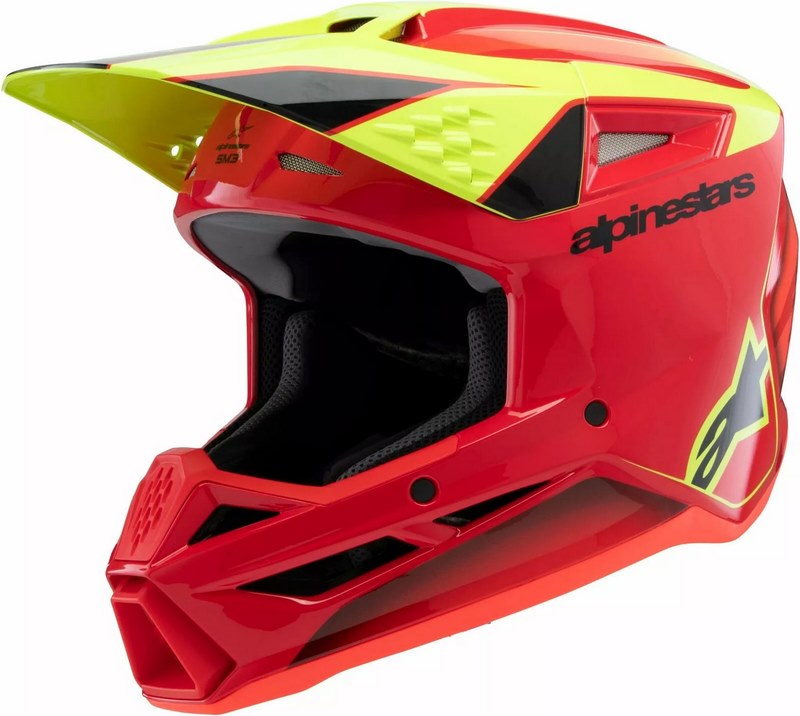 Alpinestars / アルパインスターズ ユース用 S-M3 Fray ヘルメット レッド イエロー ブラック | 8301725-3051