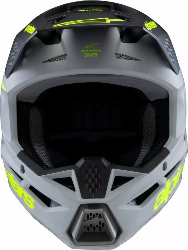 Alpinestars / アルパインスターズ ユース用 S-M3 Radium ヘルメット グレー ブラック イエロー | 8301925-9510