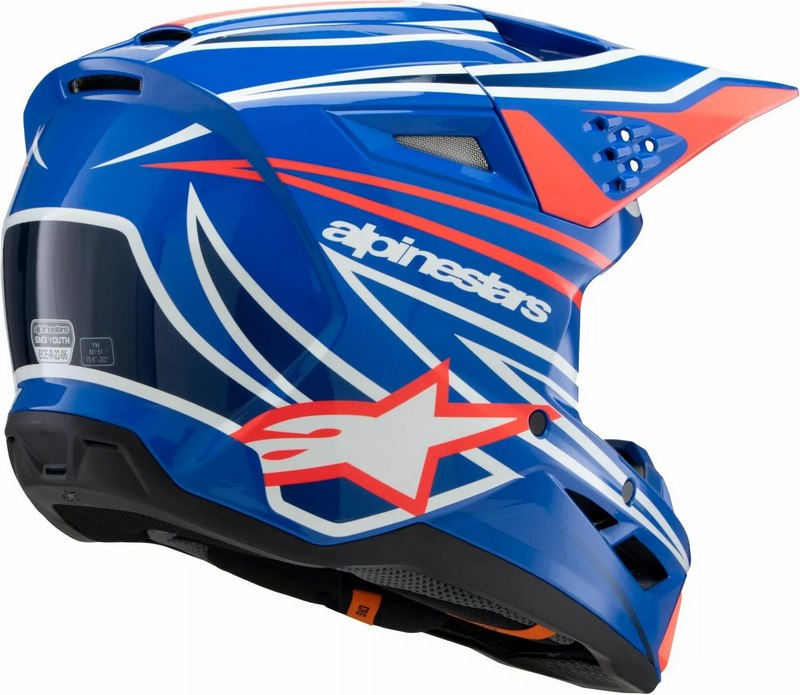 Alpinestars / アルパインスターズ ユース用 S-M3 Wurx ヘルメット ブルー レッド ホワイト ブラック | 8302125-7312
