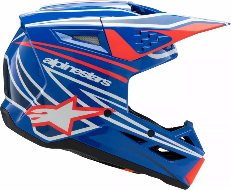 Alpinestars / アルパインスターズ ユース用 S-M3 Wurx ヘルメット ブルー レッド ホワイト ブラック | 8302125-7312