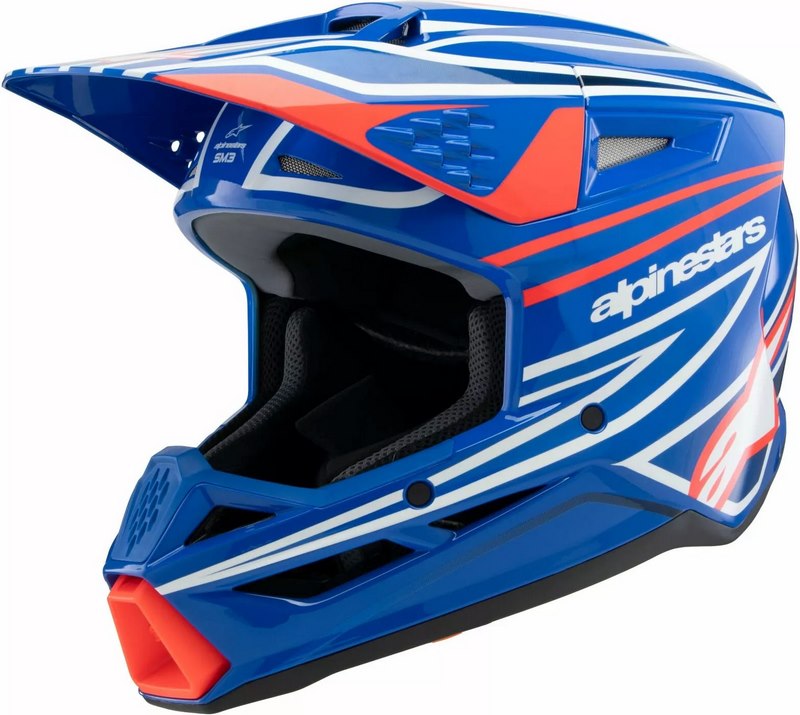 Alpinestars / アルパインスターズ ユース用 S-M3 Wurx ヘルメット ブルー レッド ホワイト ブラック | 8302125-7312