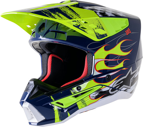 Alpinestars / アルパインスターズ オフロード ネイビー/イエロー Supertech M5 ヘルメット | 8307023-7455
