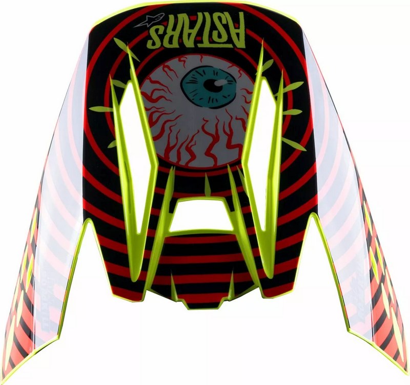 Alpinestars / アルパインスターズ SM5 ヘルメットバイザー ブラック Gloss レッド フルオイエロー ワンサイズ | 8985722-1355