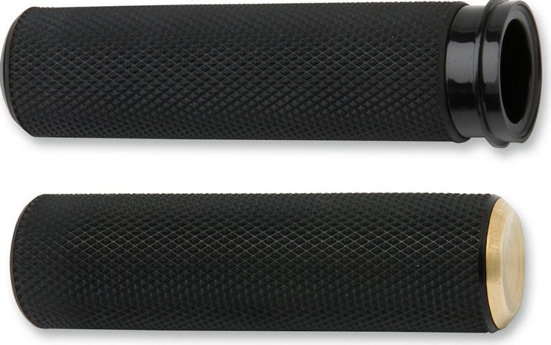 ARLEN NESS / アレンネス グリップ KNURLED FUSION スロットル BY CABLE ブラック BRASS ENDCAP | 07-332
