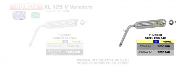 ARROW / アロー HONDA VARADERO 125 '05 アルミニウム eマーク認証 エキゾースト | 52503AO