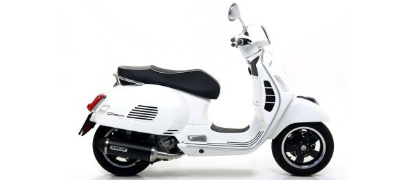 ARROW / アロー VESPA GTS 300 '17 eマーク認証 アルミニウムダーク URBAN サイレンサー ダークステンレスエンドキャップ ARROWリンクパイプ用 | 53525ANN