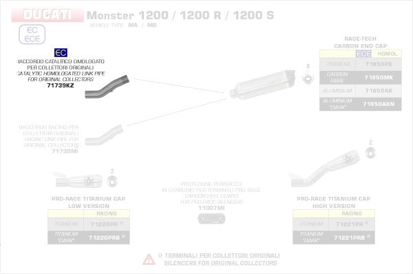 オリジナルコレクター向けの矢印通りの触媒ホモログ付きリックパイプ、ECホモログ | 71739KZ