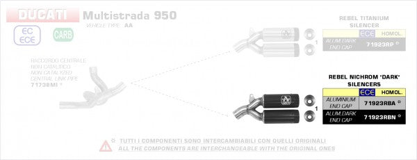 Arrow Street Rebel Nichrom Dark Silencers Aluminum End Cap、Endcap Aluminum White、ECEホモログ、DBキラーが含まれています | 71923RBA