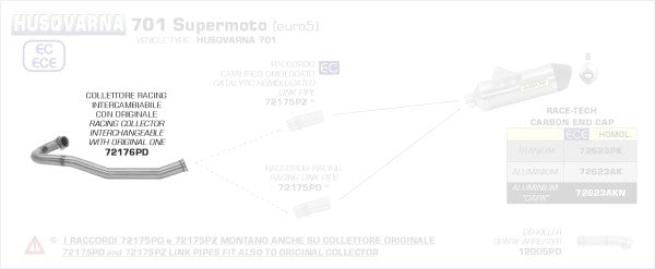 アローストリートレーシングスチールコレクター、オリジナルのものと交換可能 | 72176PD