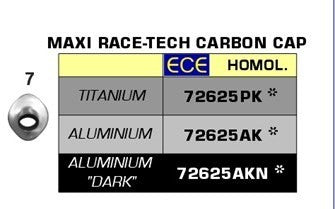ARROW / アロー / アロー テールパイプ Maxi Race-Tech チタン キャプ カーボン Ece| 72625PK
