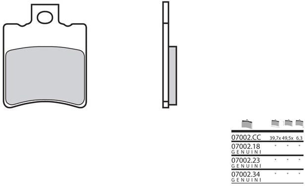 BREMBO / ブレンボ ブレーキパッド 07002CC カーボンセラミック | 07002CC