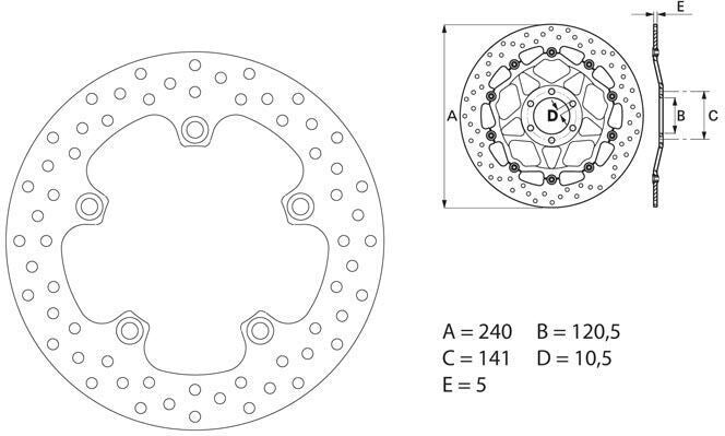 BREMBO / ブレンボ ORO (オーロ) ブレーキディスク ラウンドフィックス | 68B40785