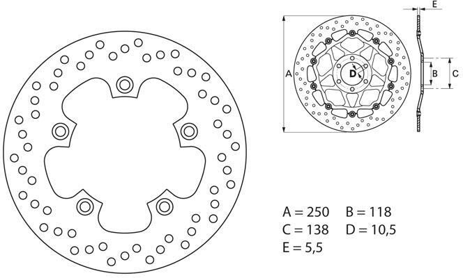 BREMBO / ブレンボ ORO (オーロ) ブレーキディスク ラウンドフィックス | 68B407A2