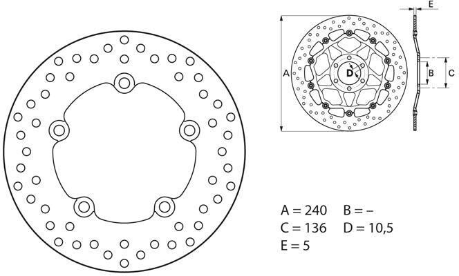 BREMBO / ブレンボ ORO (オーロ) ブレーキディスク ラウンドフィックス | 68B407G8