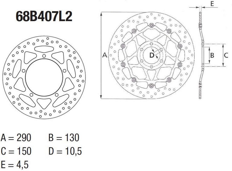 BREMBO / ブレンボ ORO (オーロ) ブレーキディスク ラウンドフィックス | 68B407L2