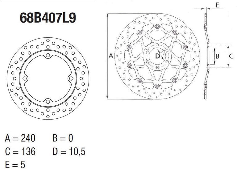 BREMBO / ブレンボ ORO (オーロ) ブレーキディスク ラウンドフィックス | 68B407L9