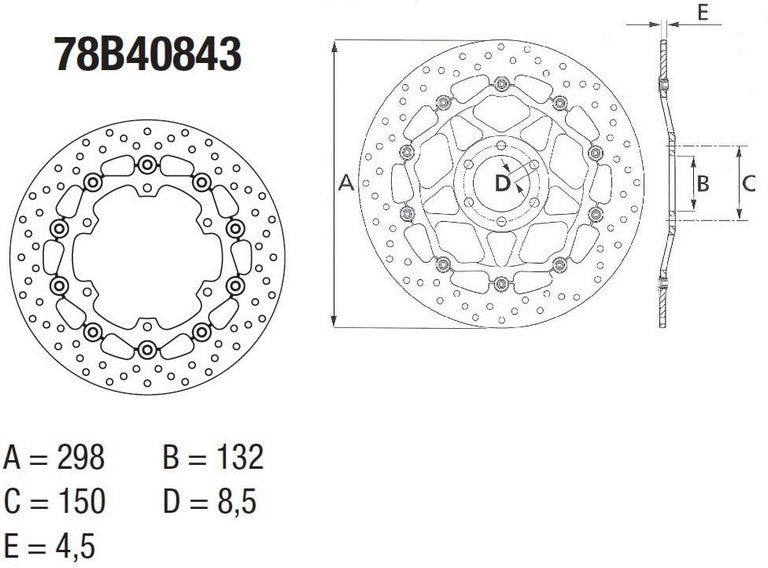 BREMBO / ブレンボ ORO (オーロ) ブレーキディスク ラウンドフローティング | 78B40843