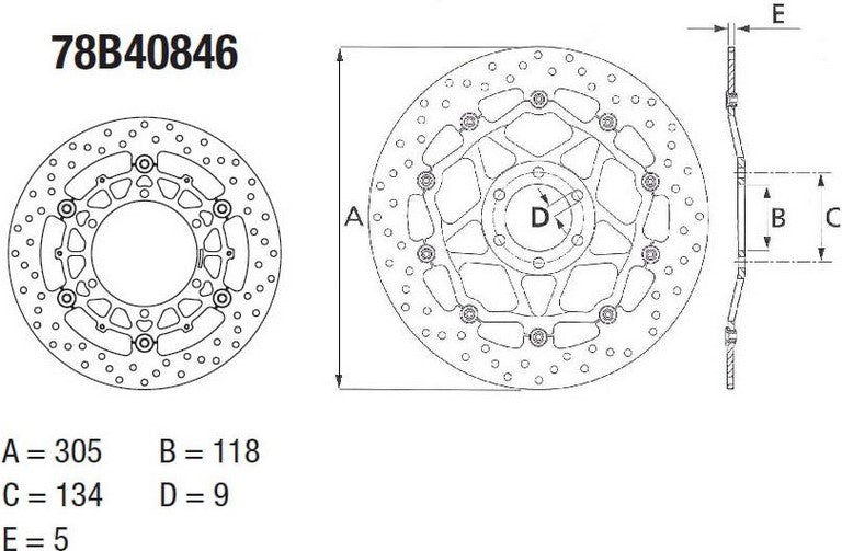 BREMBO / ブレンボ ORO (オーロ) ブレーキディスク ラウンドフローティング | 78B40846