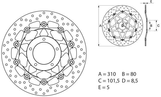 BREMBO / ブレンボ ORO (オーロ) ブレーキディスク ラウンドフローティング | 78B40868