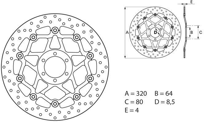 BREMBO / ブレンボ ORO (オーロ) ブレーキディスク ラウンドフローティング | 78B40885
