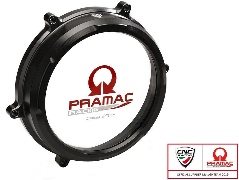 CNC Racing Clear oil bath clutch cover Ducati Panigale Pramac racing Lim. Ed. Black | CA200BPR
