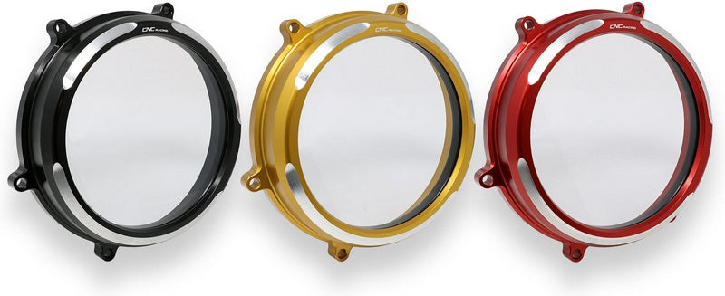 CNC Racing Clear oil bath clutch cover Ducati Panigale BICOLOR Red | CA200RS