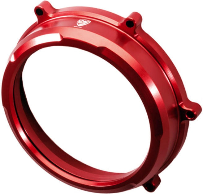 CNC Racing Clear oil bath clutch cover Ducati Panigale Red | CA200R