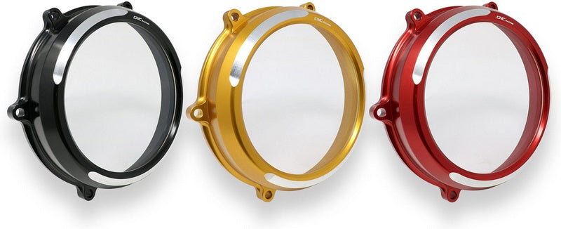 CNC Racing Clear oil bath clutch cover Ducati Streetfighter V4 BICOLOR Gold | CA210GS