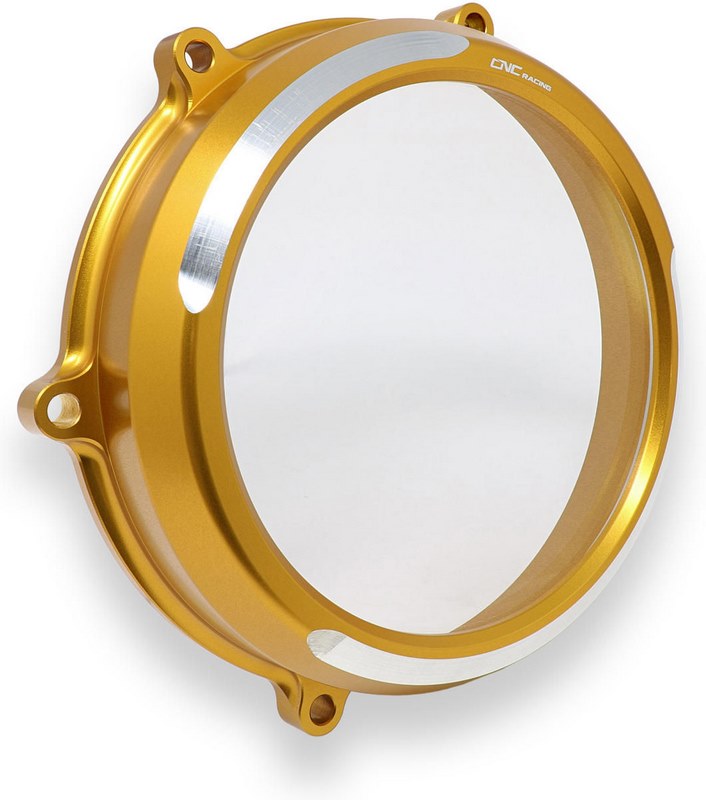 CNC Racing Clear oil bath clutch cover Ducati Streetfighter V4 BICOLOR Gold | CA210GS