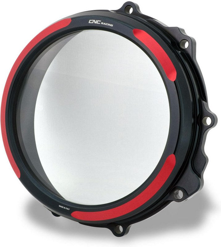 CNC Racing / シーエヌシーレーシング Clear clutch cover - hydraulic control - Bicolor Black/Red | CA300BR