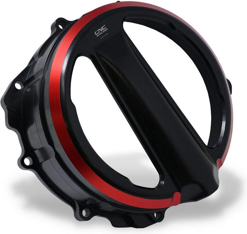 CNC Racing / シーエヌシーレーシング Clear clutch cover - cable control - Bicolor Black/Red | CA301BR