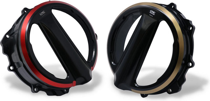 CNC Racing / シーエヌシーレーシング Clear clutch cover - cable control - Bicolor Black/Red | CA301BR
