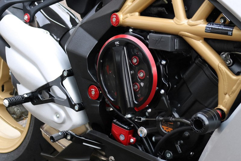CNC Racing / シーエヌシーレーシング Clear clutch cover - cable control - Bicolor Black/Red | CA301BR