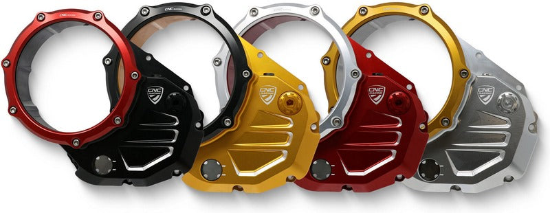 CNC Racing Clear cover oil bath clutch Ducati BICOLOR Black/Gold | CA501BG