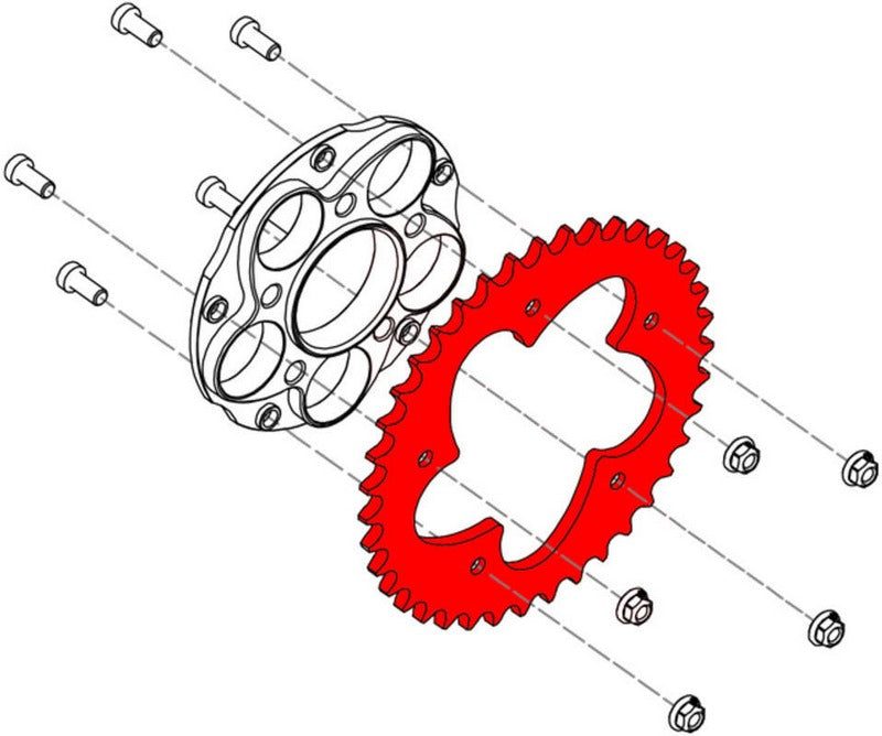CNC Racing Ring gear Z40 P525 5 holes Ducati Black | CN714B