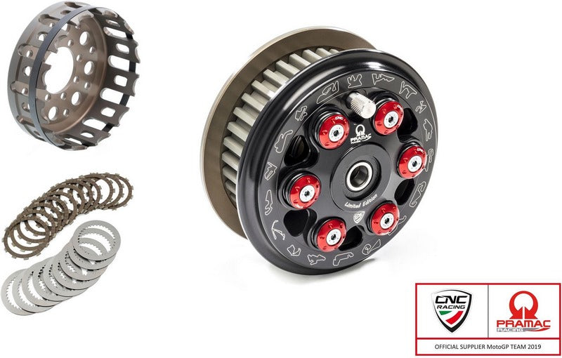 CNC Racing SLIPPER CLUTCH MASTER TECH TEAM PRAMAC LIM. ED. FULL KIT - 12 TEETH SINTERED Black | FR366BPR