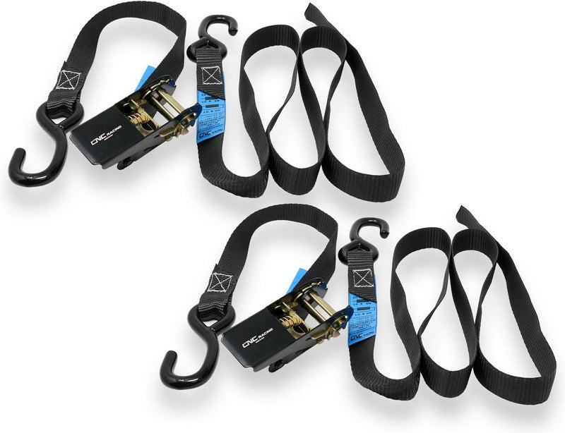 CNC Racing MOTORCYCLE TIE DOWN RATCHET STRAP KIT Black | GA007B
