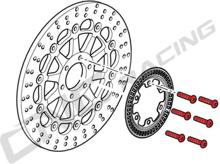 CNC Racing Screws set front brake disc M8x20 (6 pcs) - Titanium Titanium | KV375X