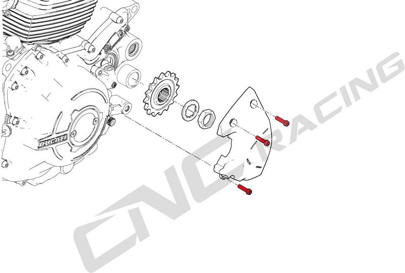 CNC Racing Screws set front sprocket cover M6x20 (3 pcs) - Titanium Titanium | KV383X