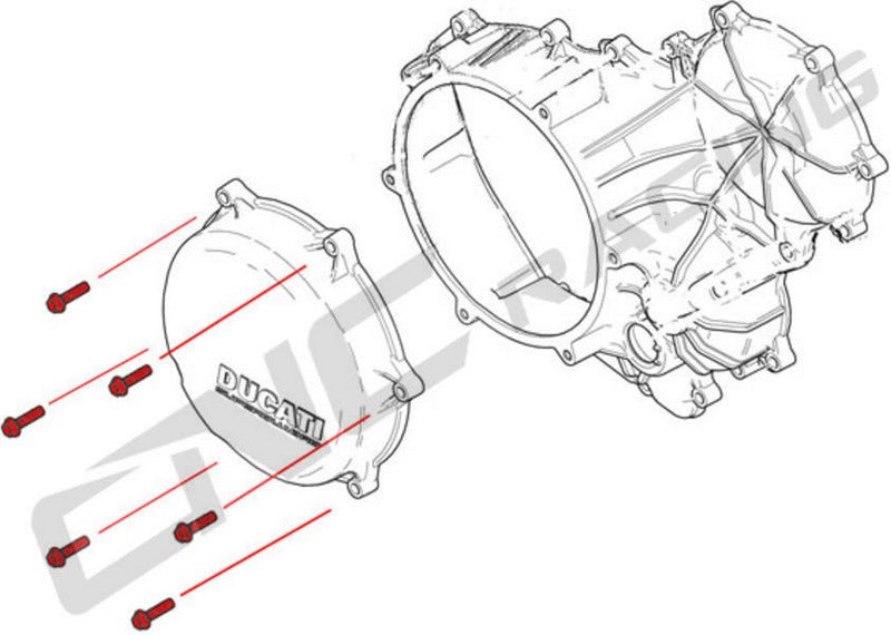 CNC Racing Clutch cover Ducati SBK Panigale series screw kit - Titanium Titanium | KV430X